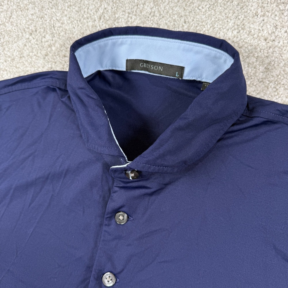 Greyson Polo Shirt Men Large Navy Blue Short Sleeve Golf The Bridgewater Club‎